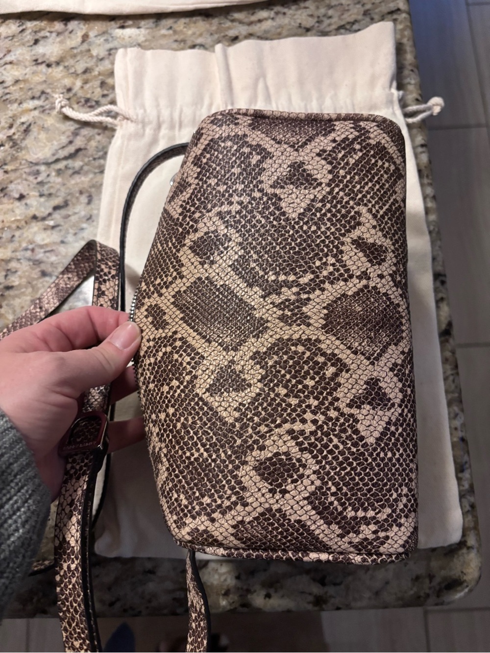 Poppy Barkey - Annex Bag Snake-Print Crossbody Bag - Brown